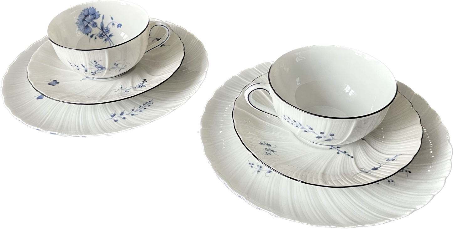 Tea cups and plates signed Rouard and Bernardaud