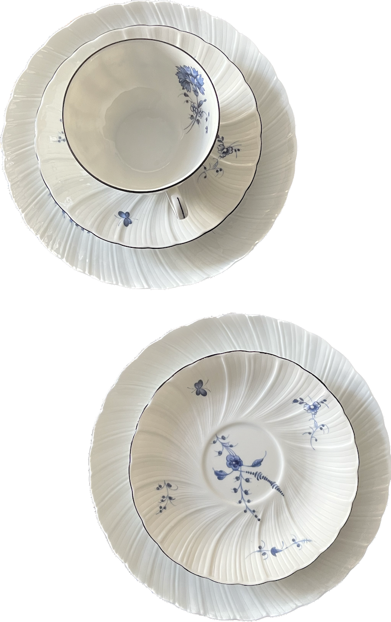 Tea cups and plates signed Rouard and Bernardaud