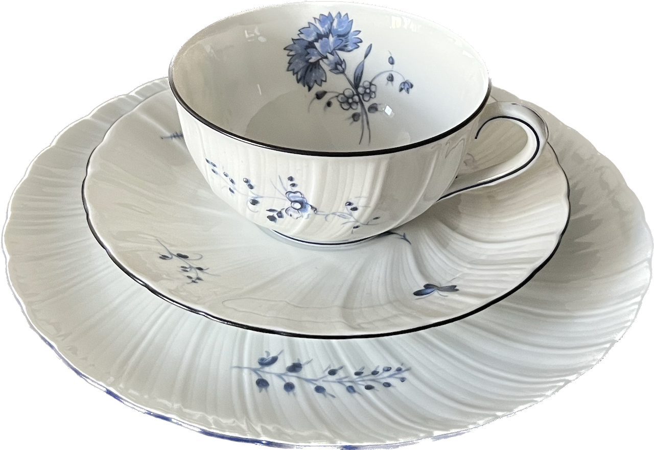 Tea cups and plates signed Rouard and Bernardaud